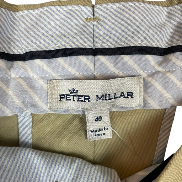 Peter Millar Men’s Dress Pants Beige Flat Front Trousers Size 40 Made in Peru - Picture 4 of 5